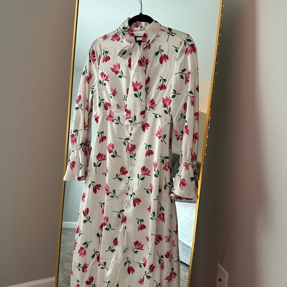 New Alexia Admor Midi Silk Dress